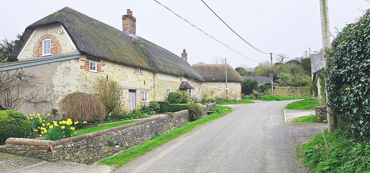 Typical thatched cottages, Chaldon Herring